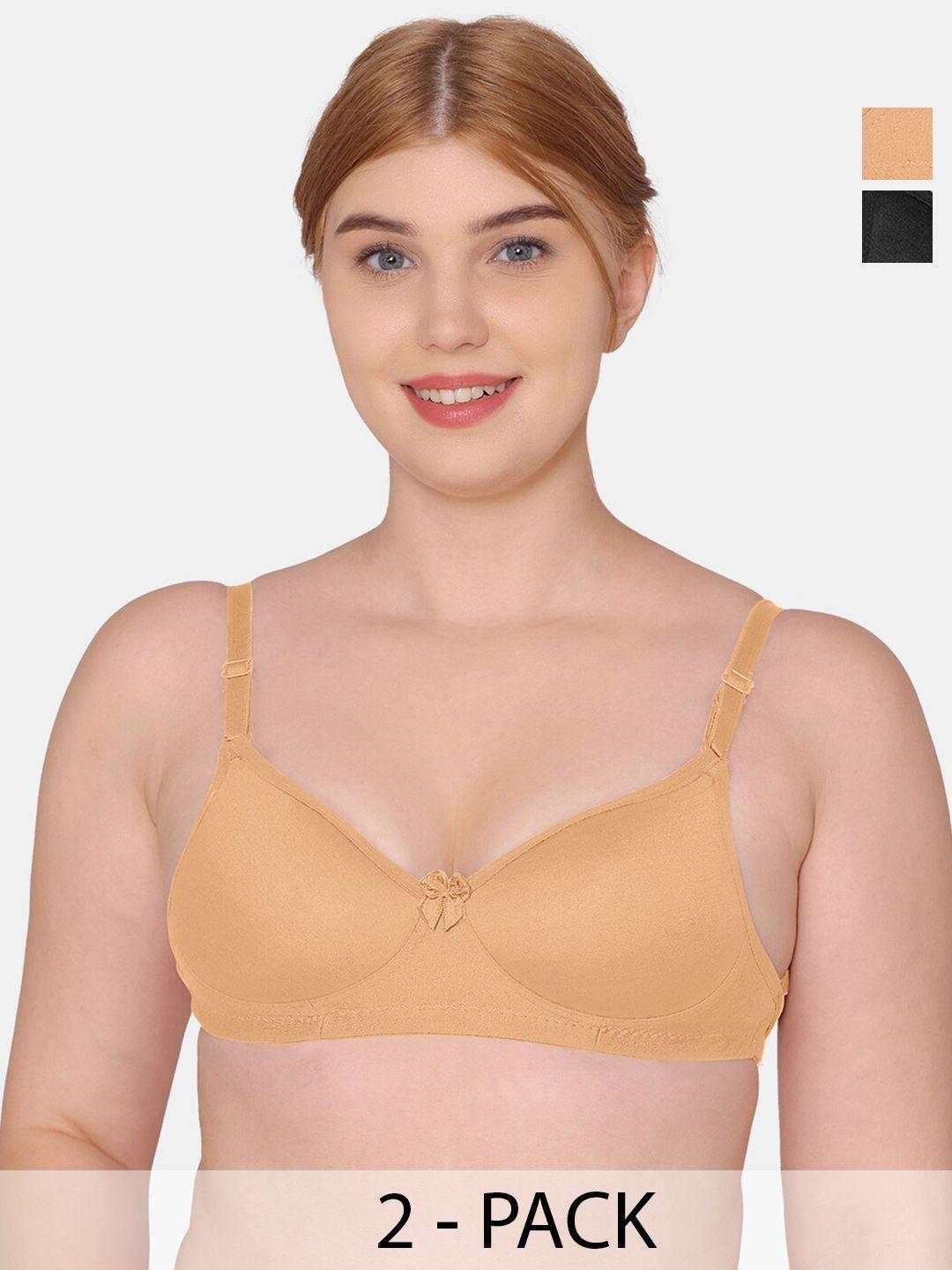 komli pack of 2 cotton full coverage bra