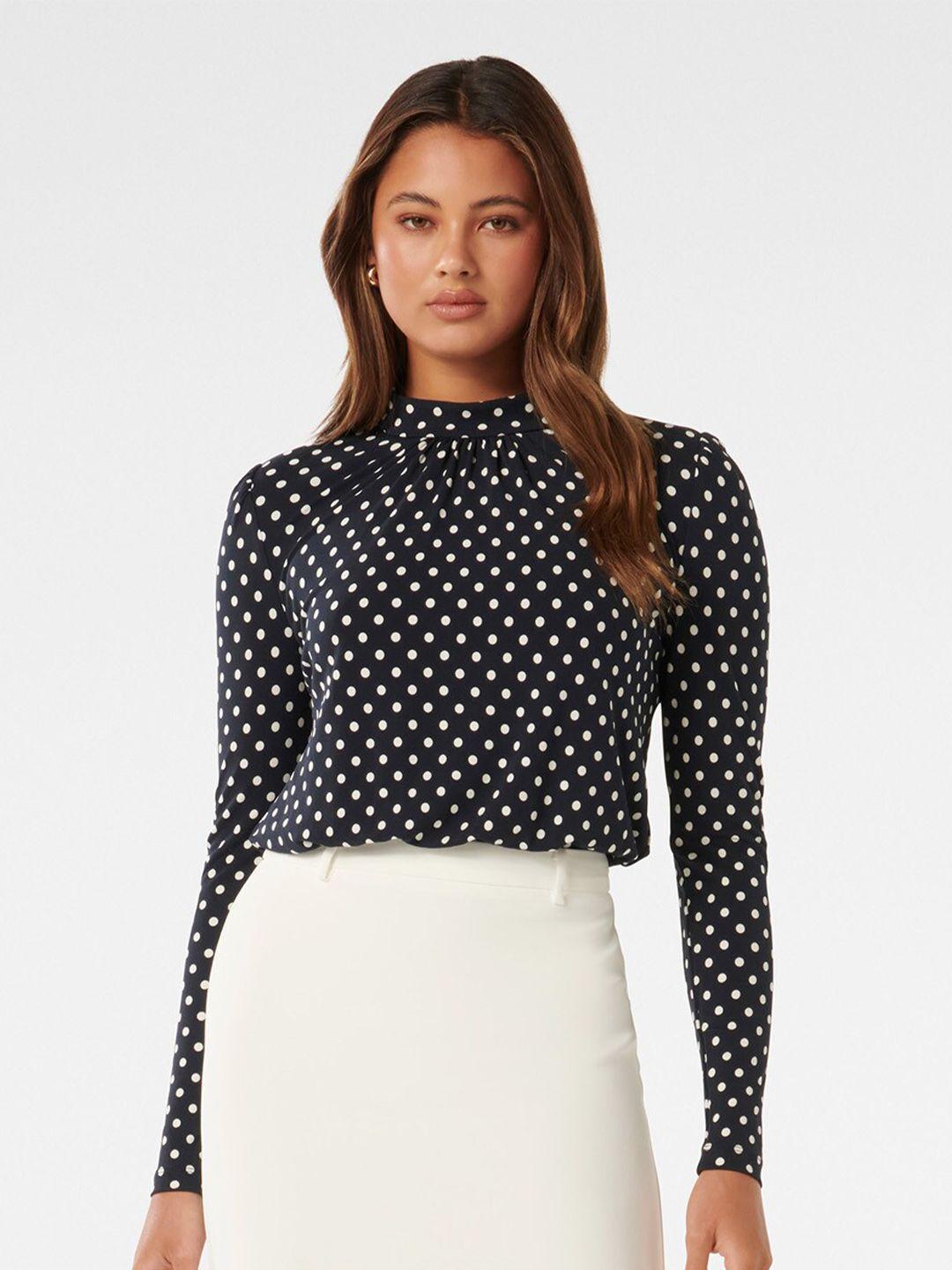 forever new polka dot print puff sleeve top