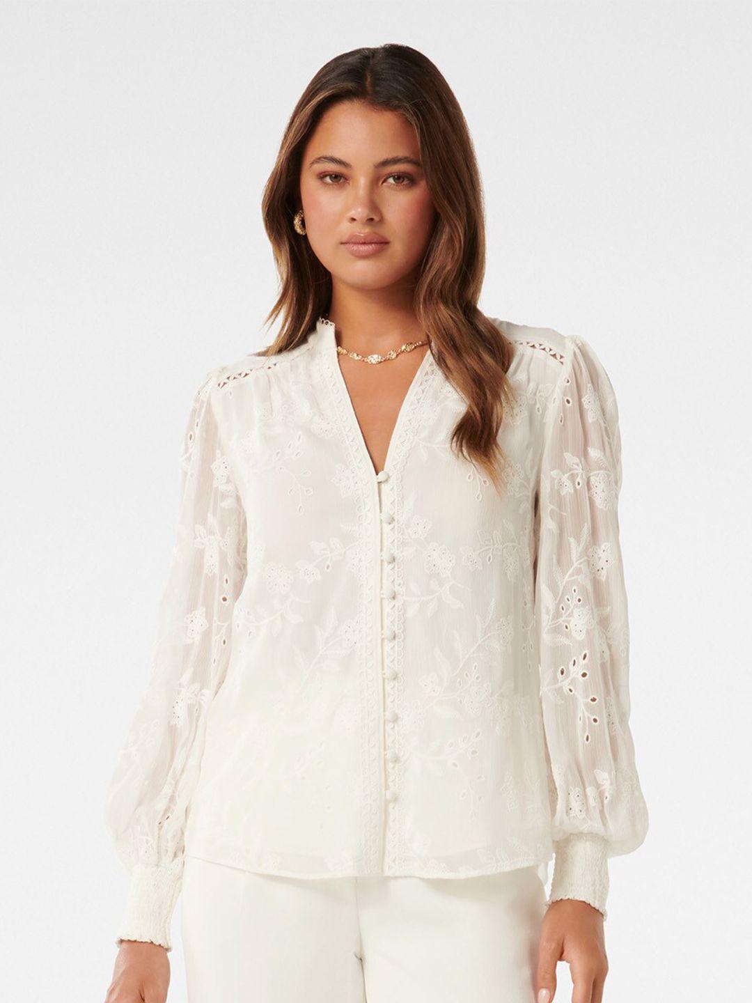 forever new embroidered shirt style top