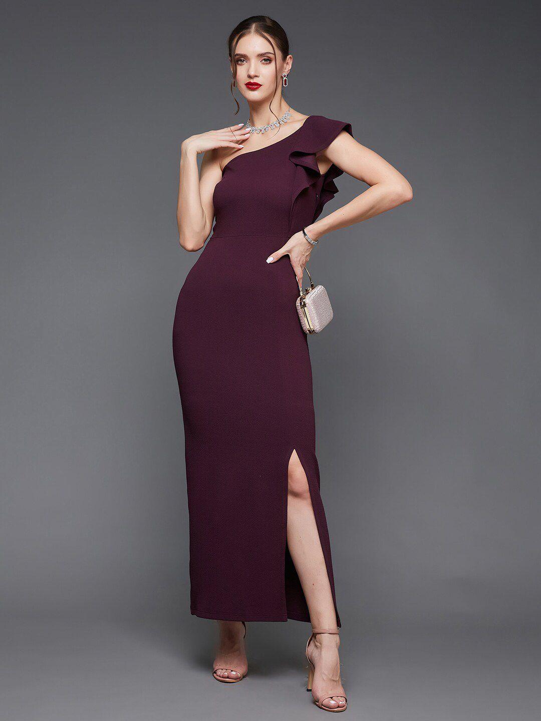 miss chase one shoulder sheath dress