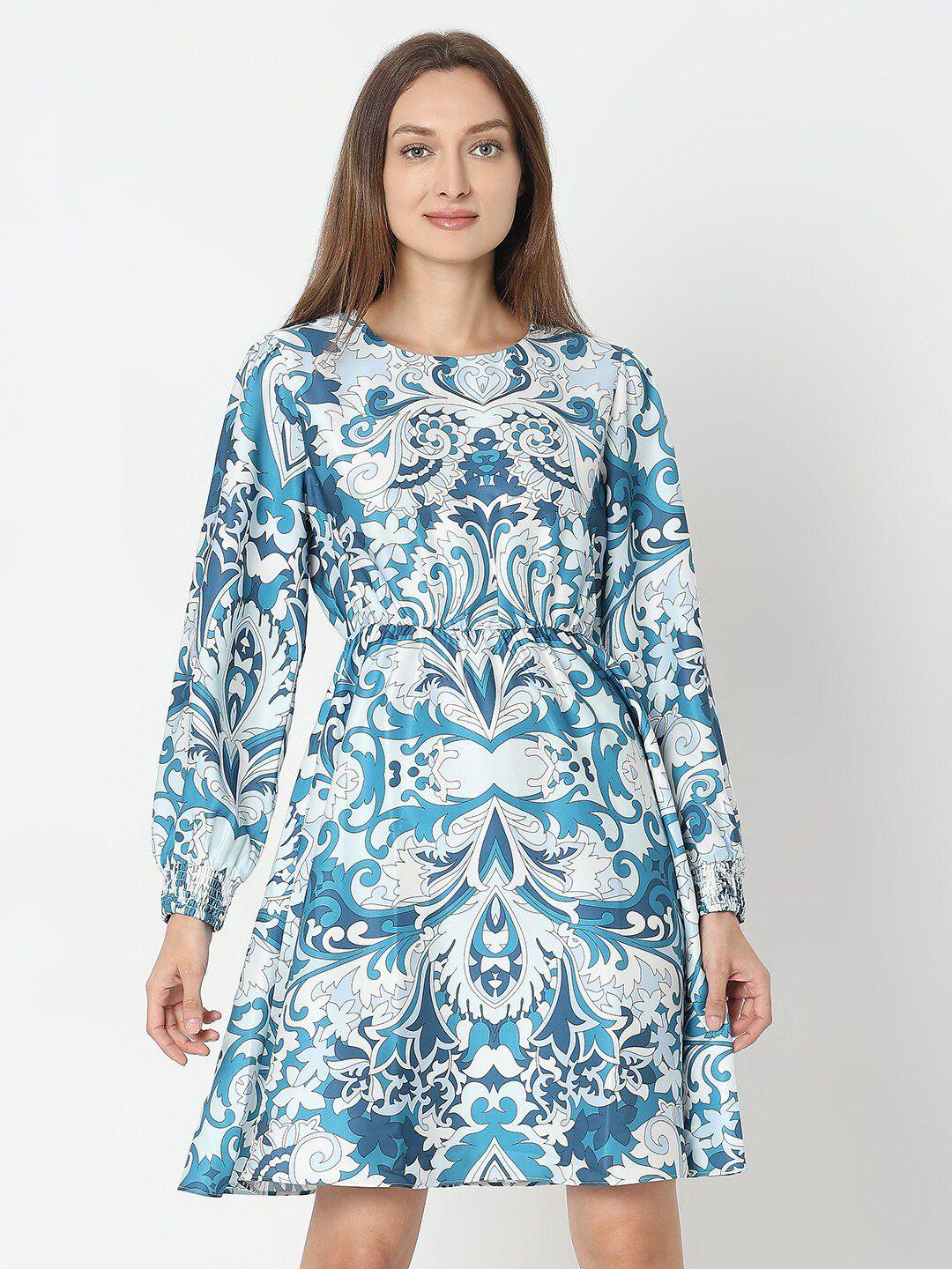 vero moda ethnic motifs printed fit & flare dress