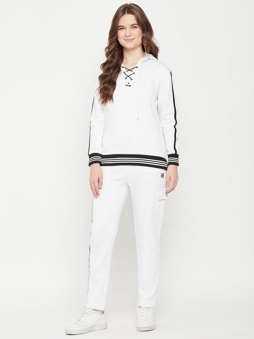 edrio lace up hooded fleece tracksuit