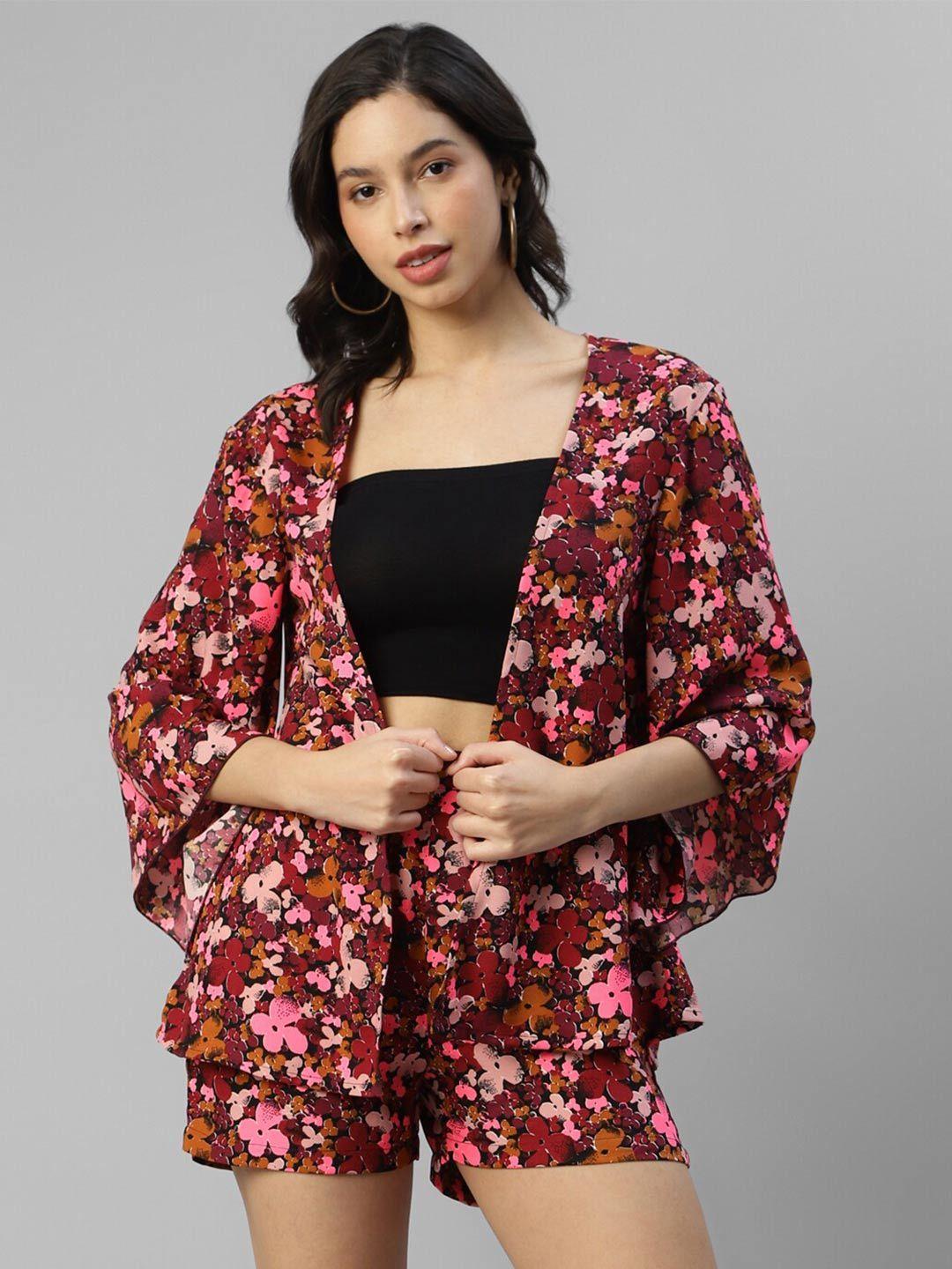 deebaco printed shrug with shorts co-ords