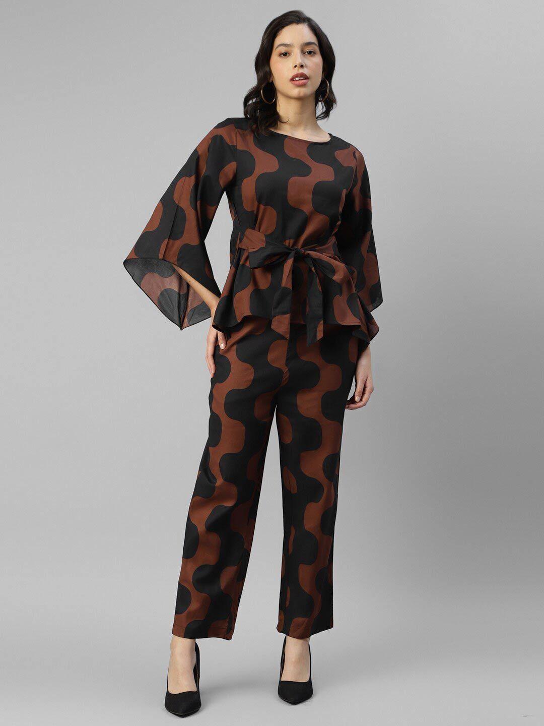 deebaco printed top with trousers co-ords