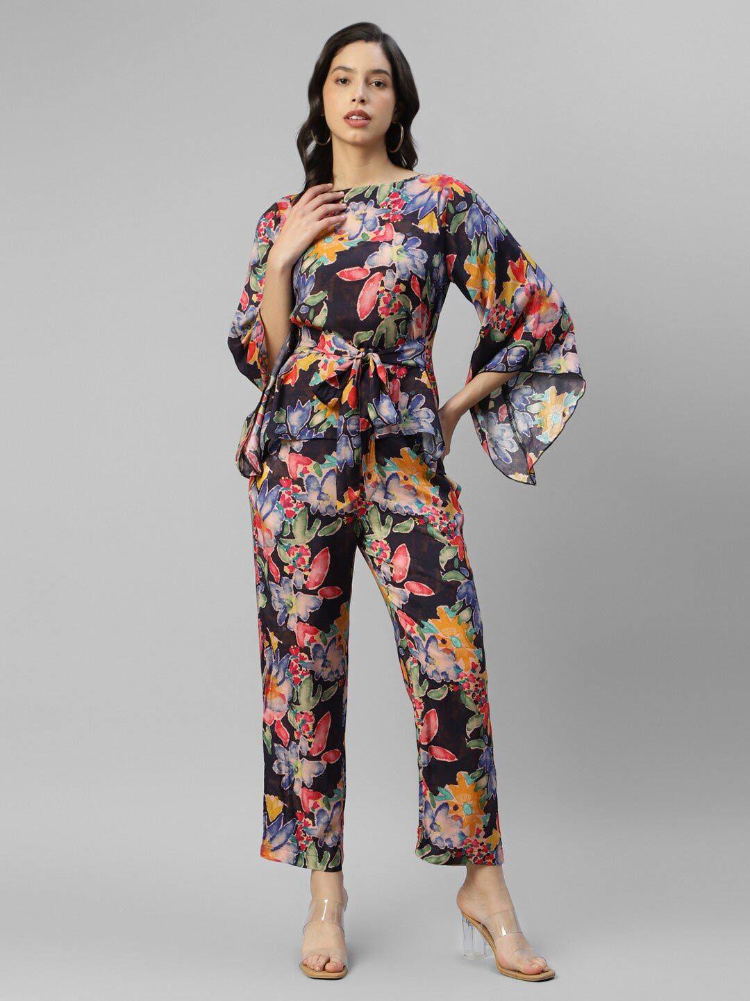 deebaco printed top with trousers co-ords