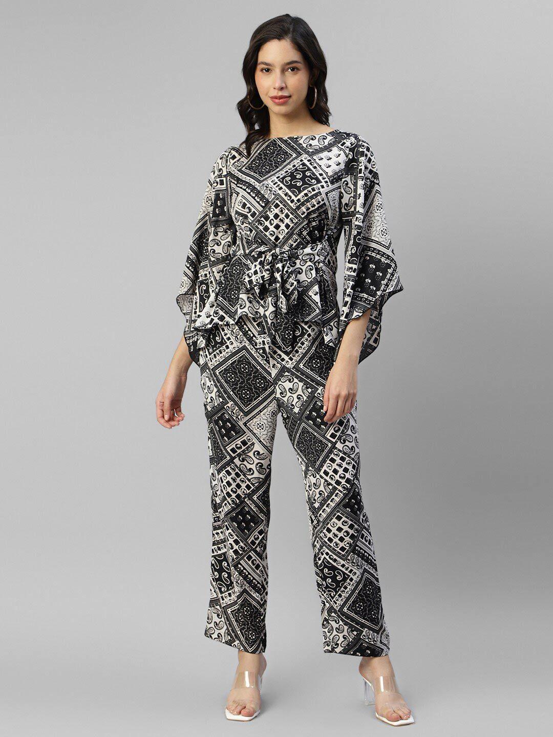 deebaco printed top with trousers co-ords