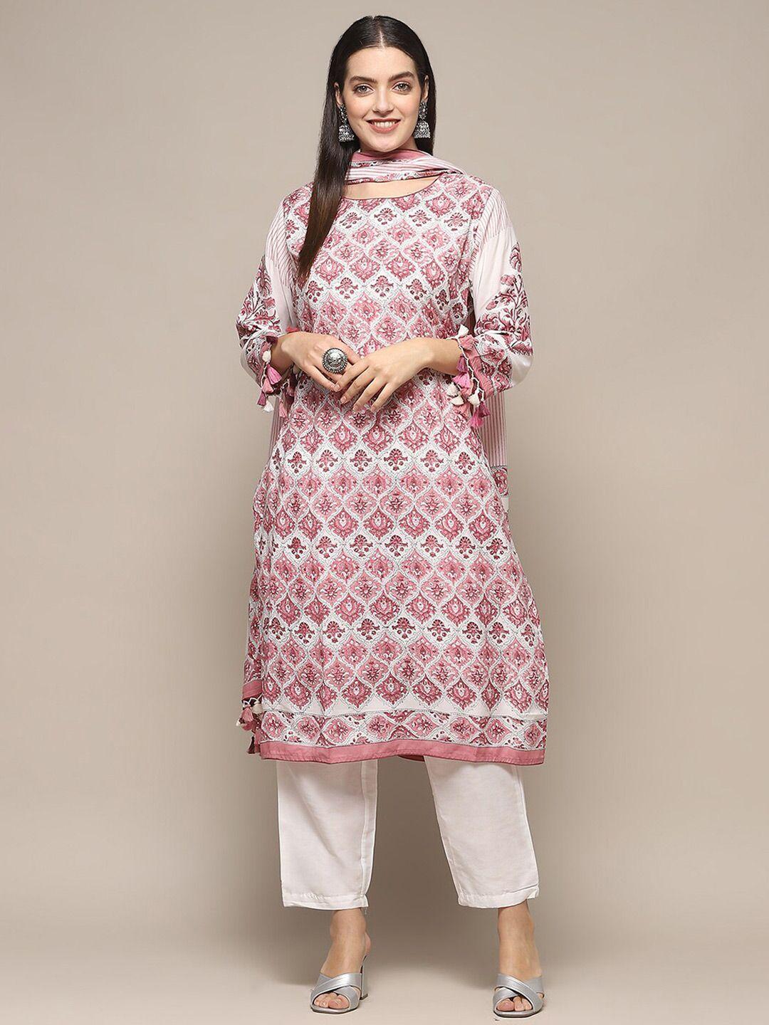 biba ethnic motifs printed unstitched dress material