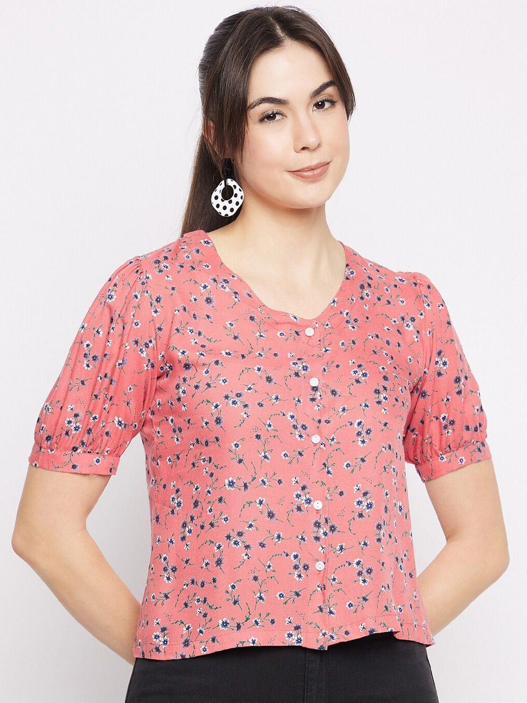 mayra floral print v-neck casual top