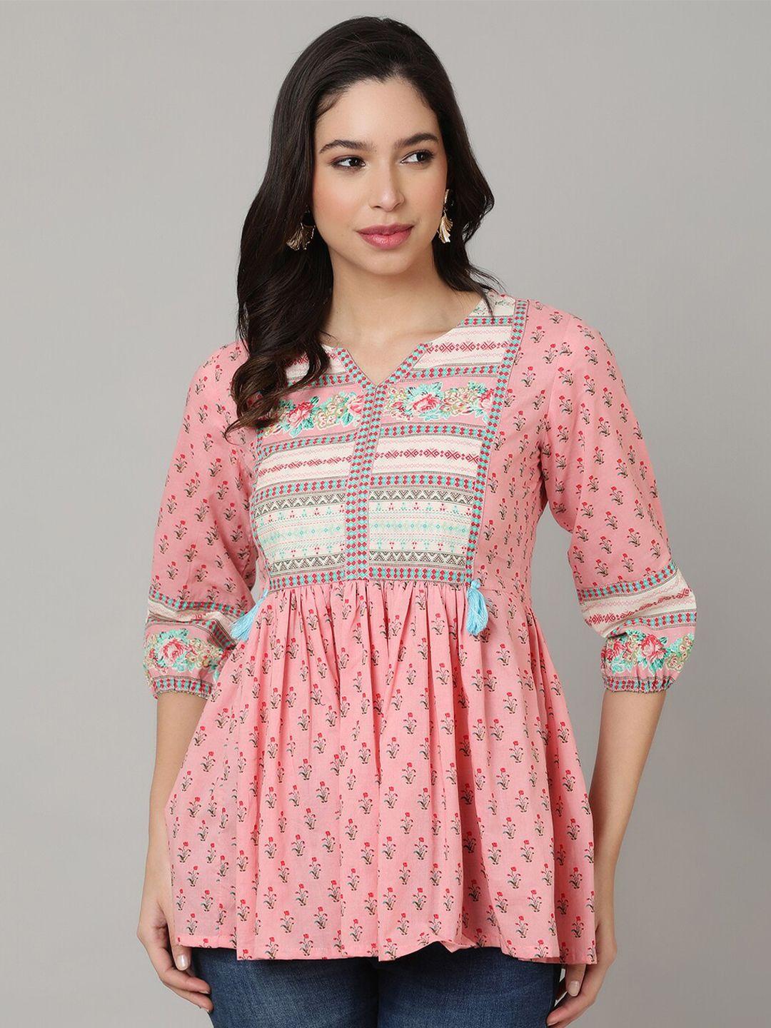 nishabd pink checked top