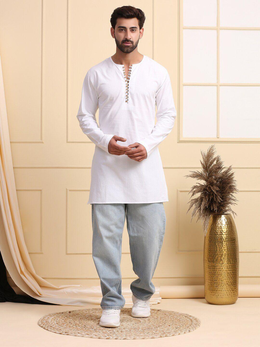 midav thread work cotton kurta