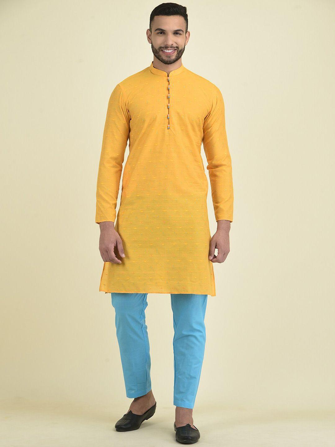 deyann mandarin collar straight kurta with pyjamas