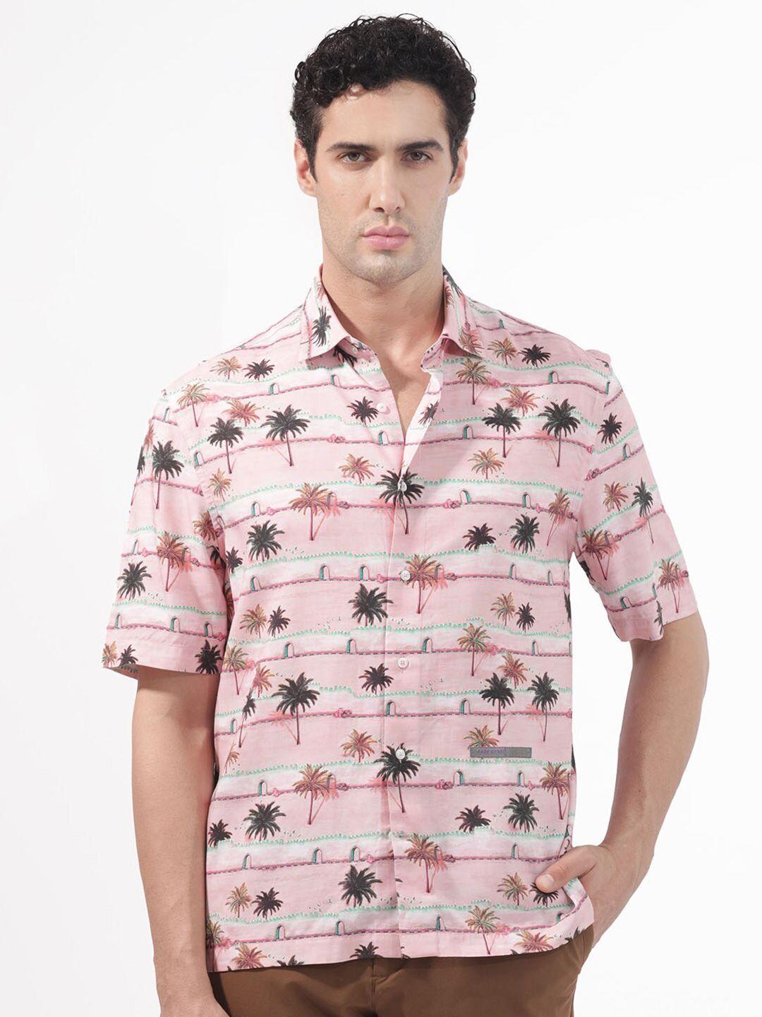 rare rabbit slim fit opaque printed casual shirt