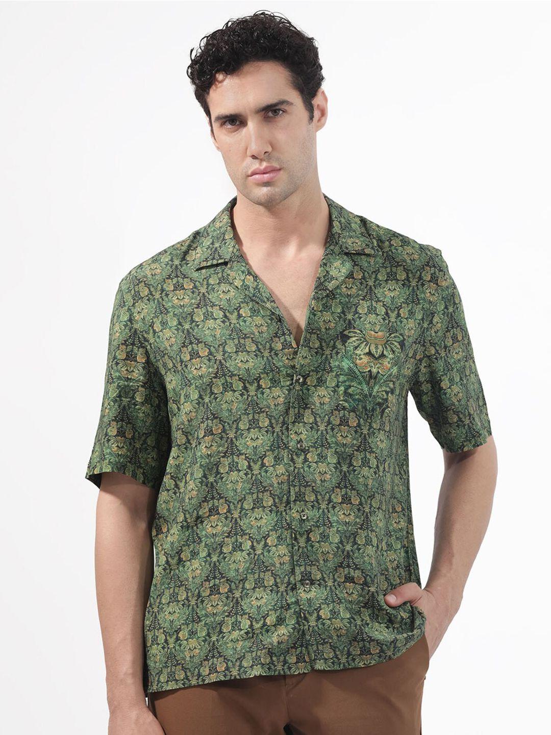 rare rabbit slim fit opaque printed casual shirt