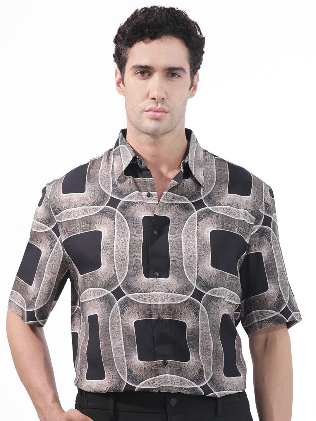 rare rabbit slim fit opaque printed casual shirt