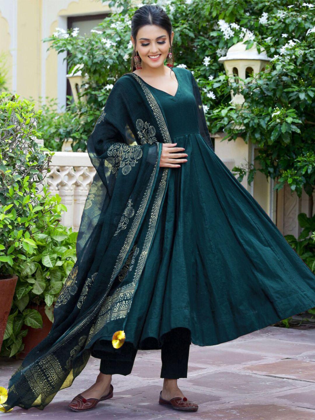 kalini empire anarkali kurta with trousers & dupatta