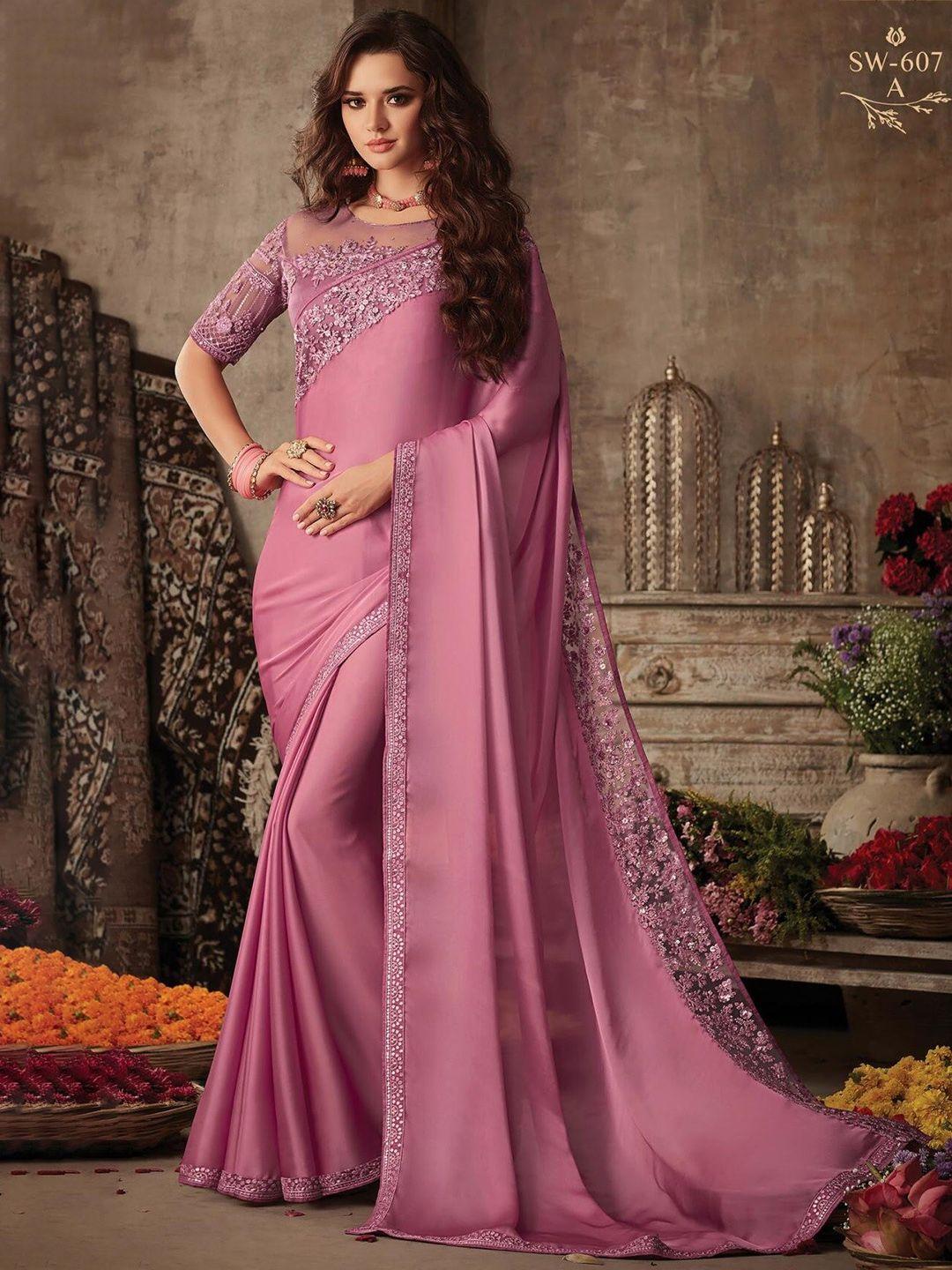 reboot fashions embroidered pure chiffon maheshwari saree