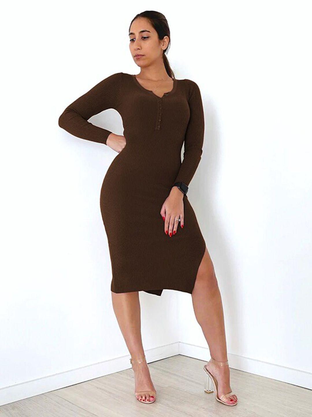 stylecast v-neck long sleeves bodycon dress