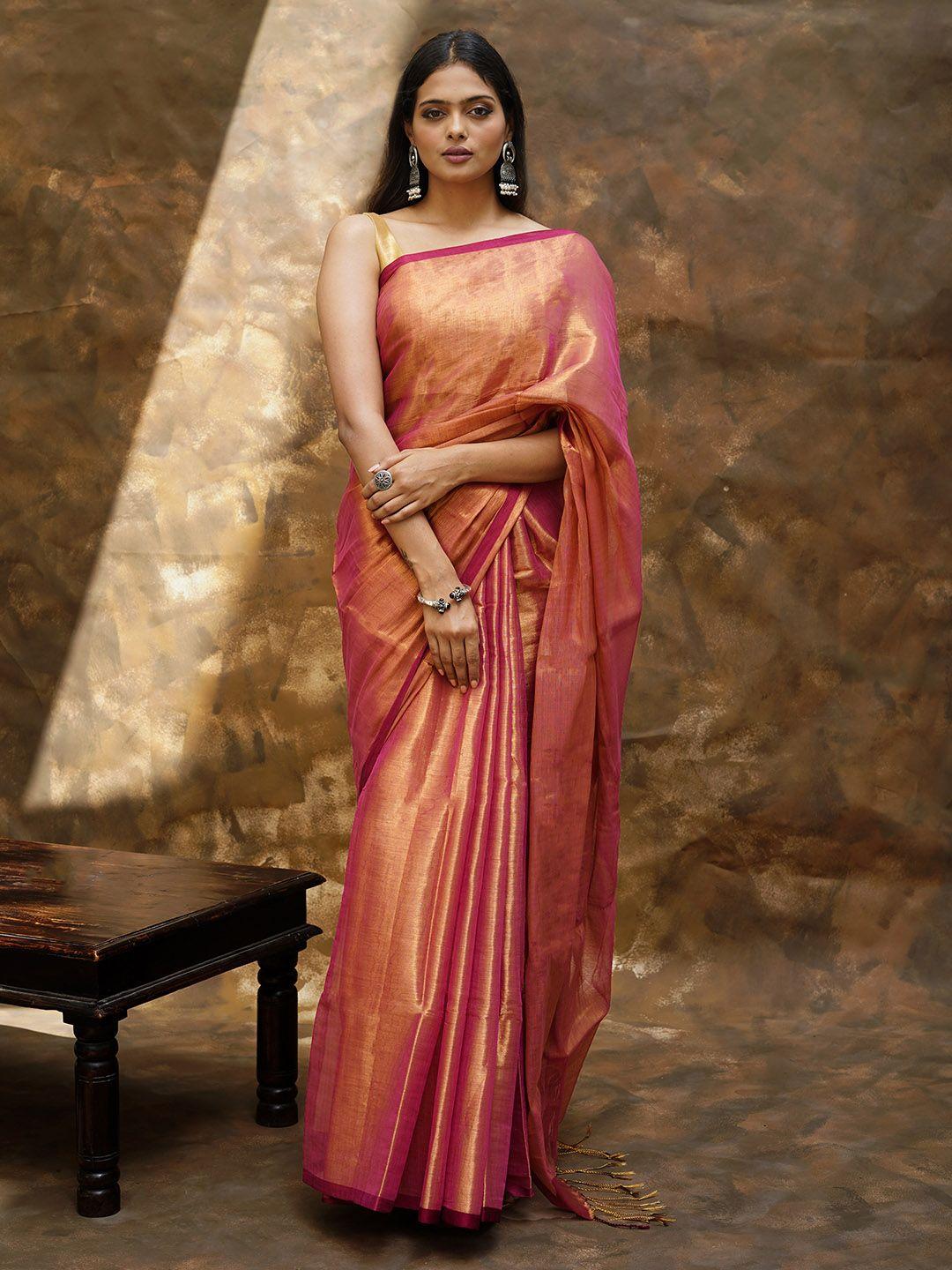 teejh solid saree