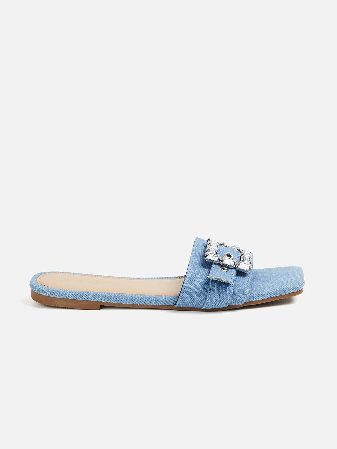 ginger by lifestyle embellished buckles one toe flats