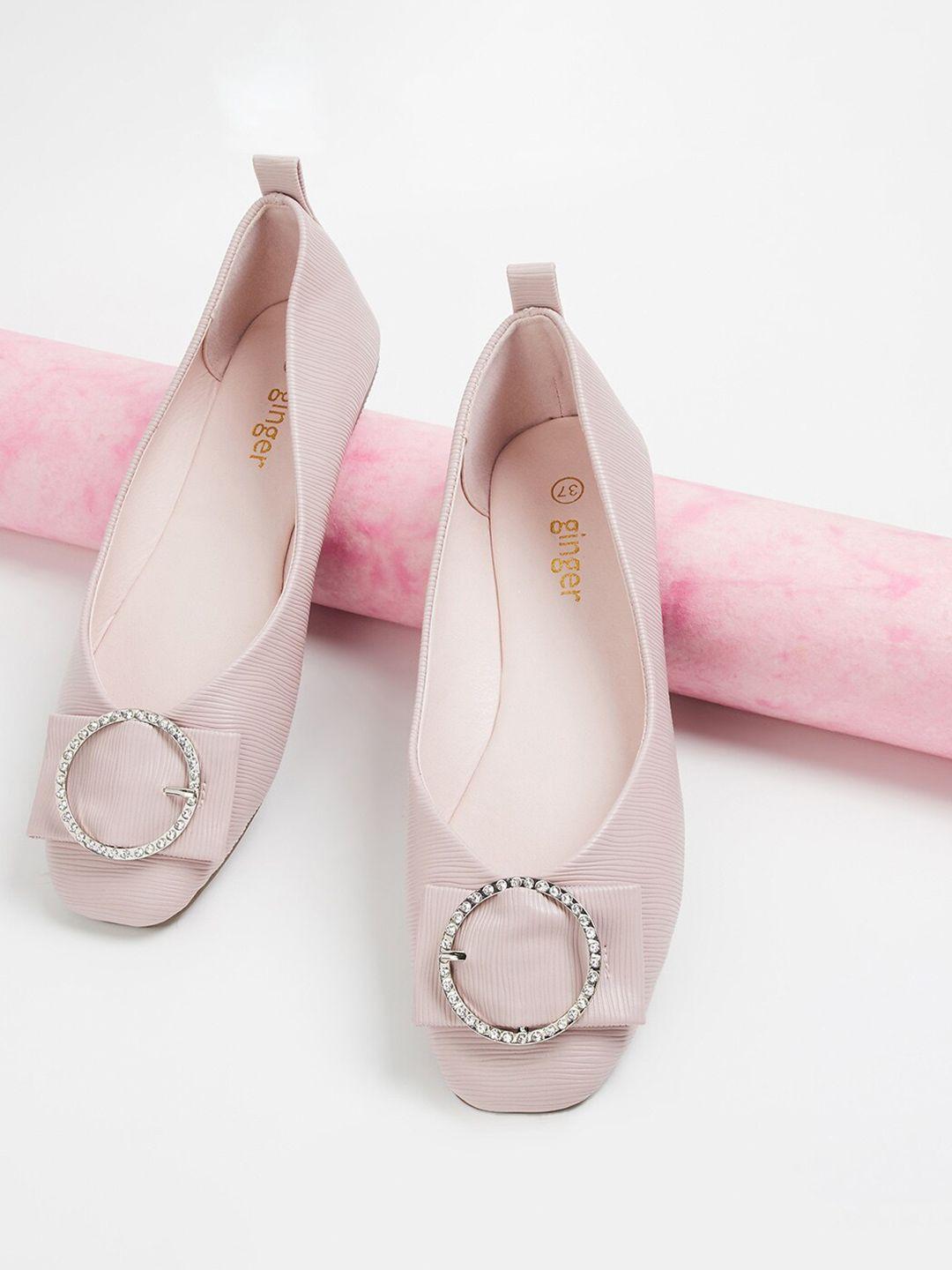 ginger by lifestyle embellished round toe ballerinas