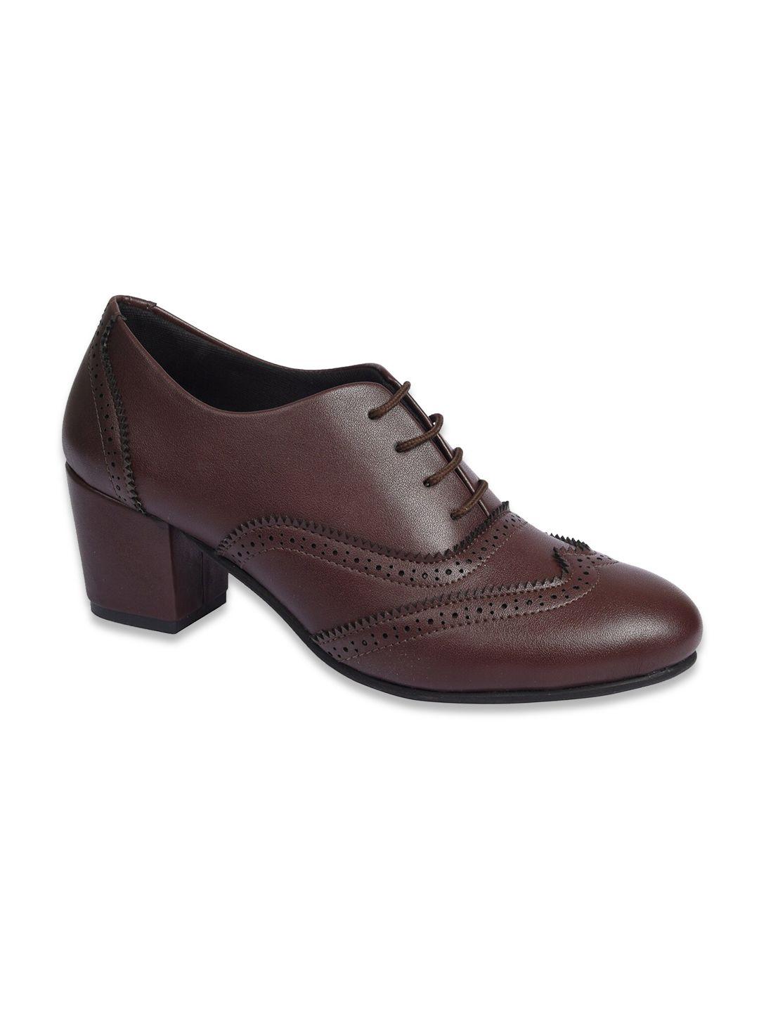 shuz touch women block heeled brogues