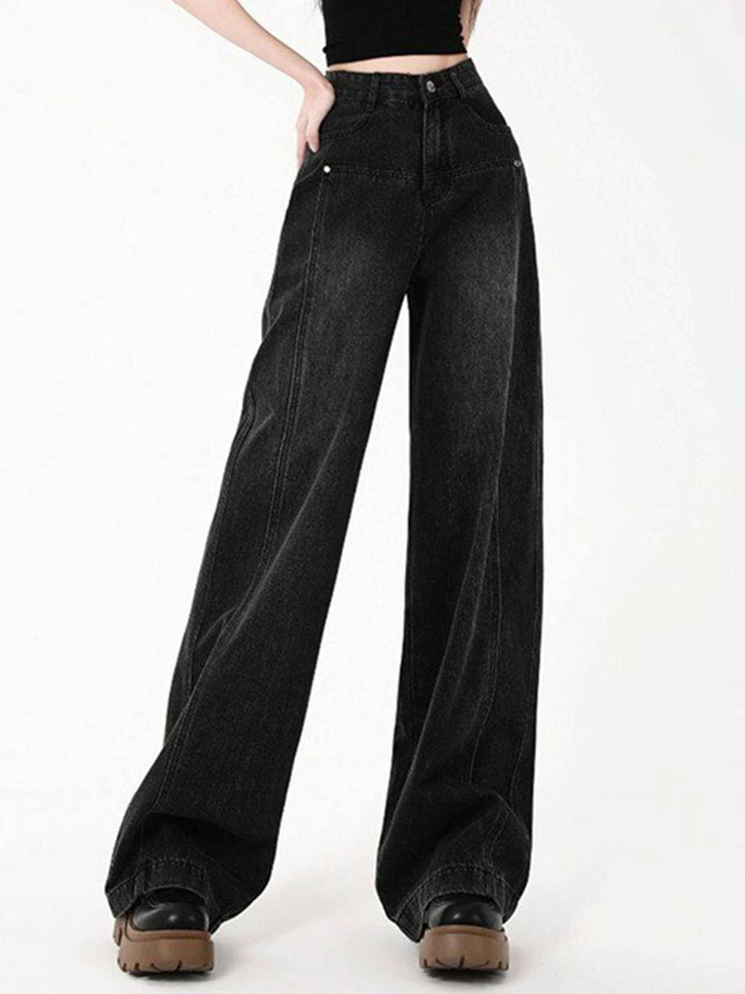 stylecast women black flared clean look light fade jeans