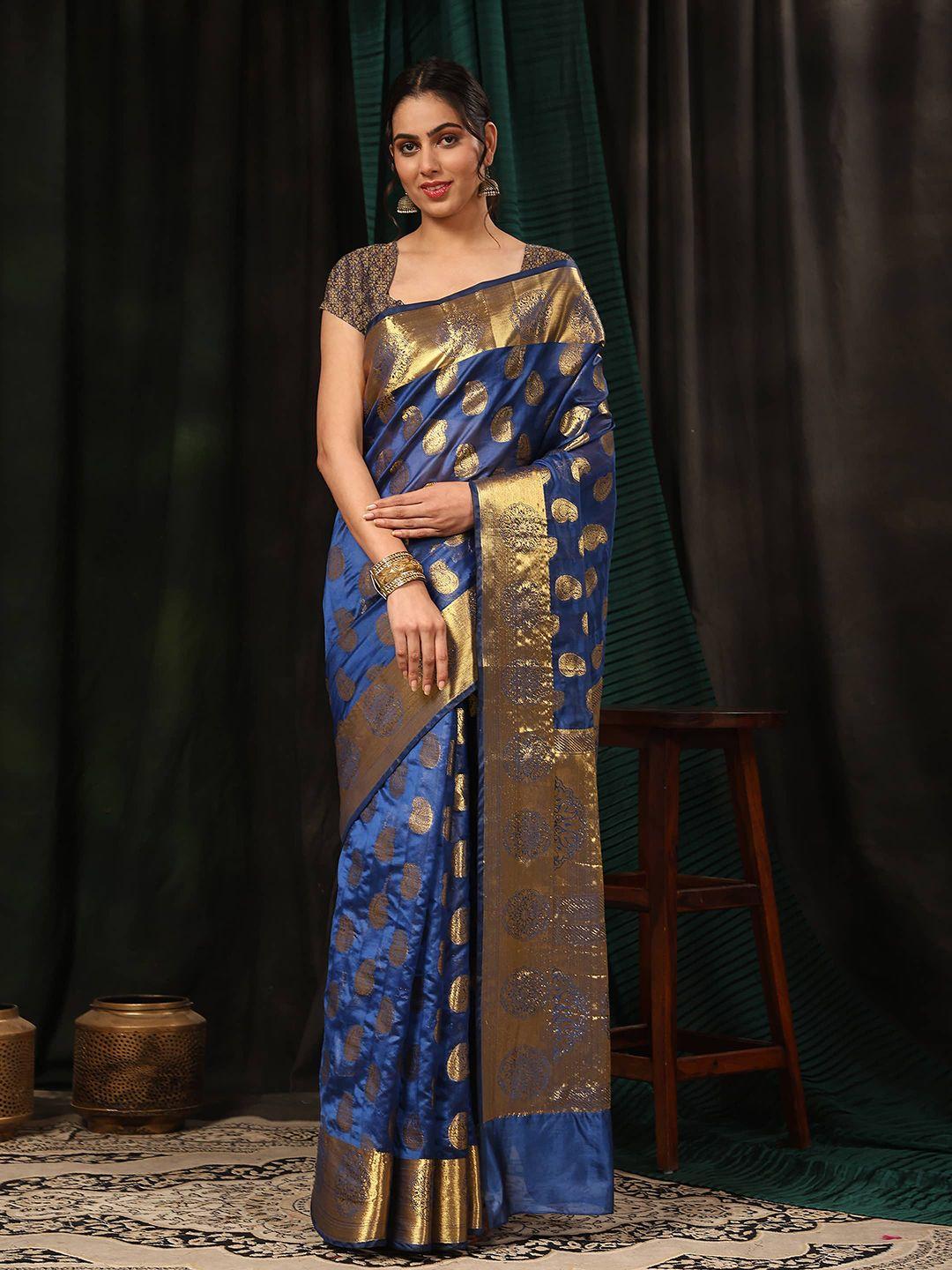 silk land woven design zari silk blend banarasi saree