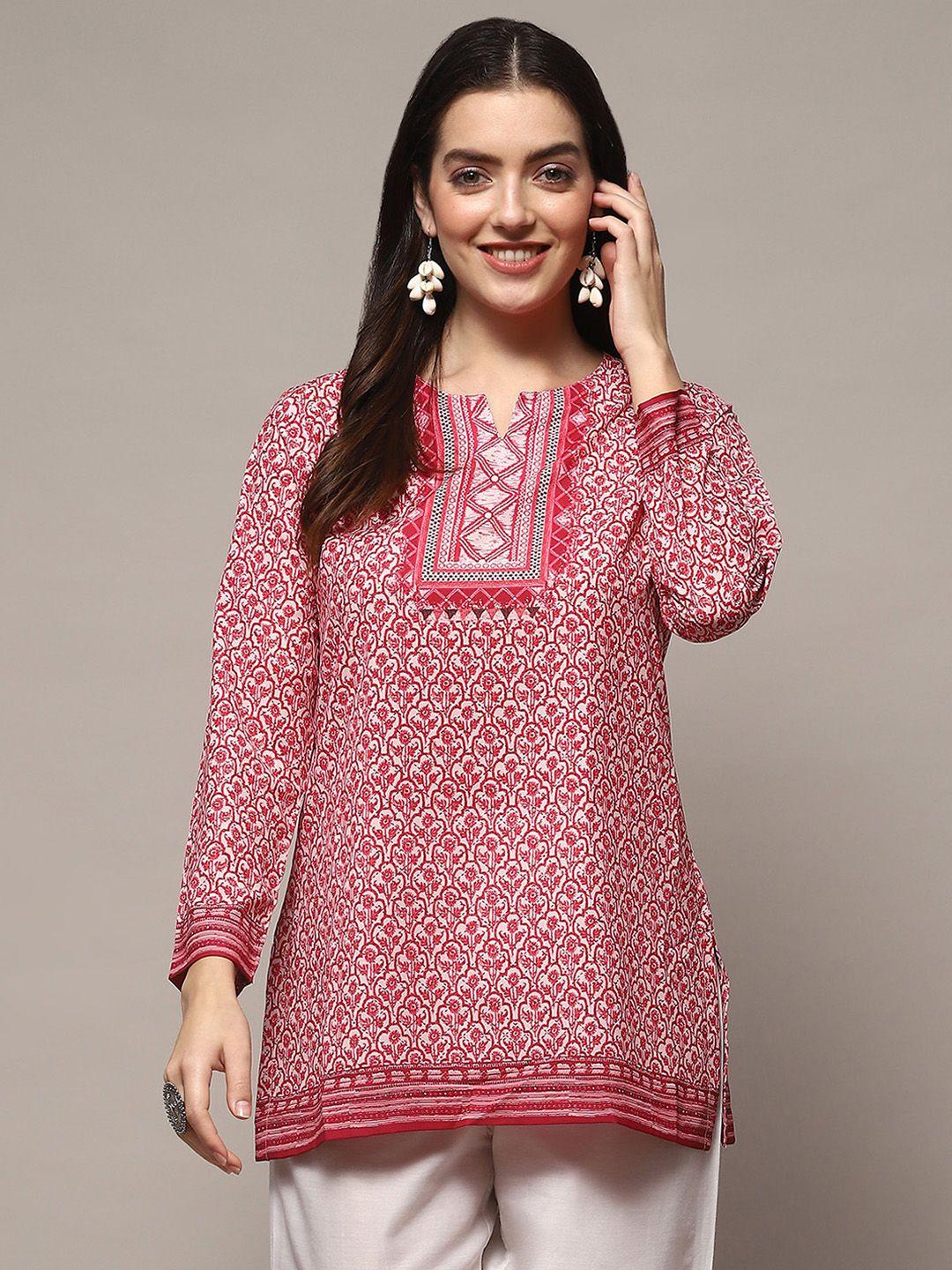 biba floral printed notch neck kurti