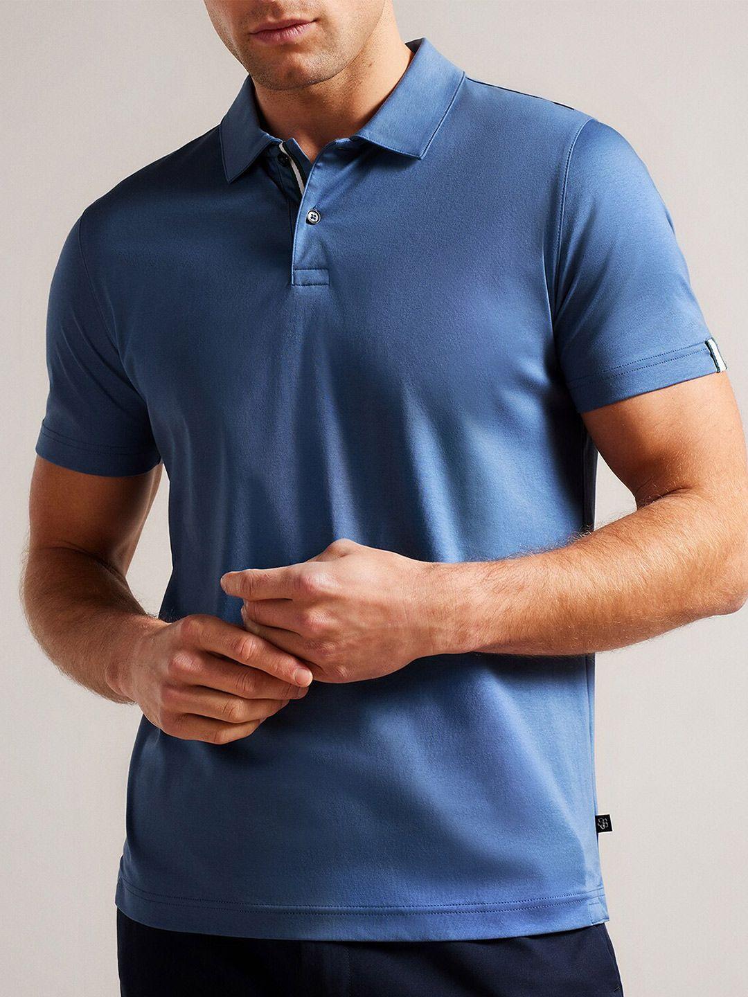 ted baker polo collar slim-fit cotton t-shirt