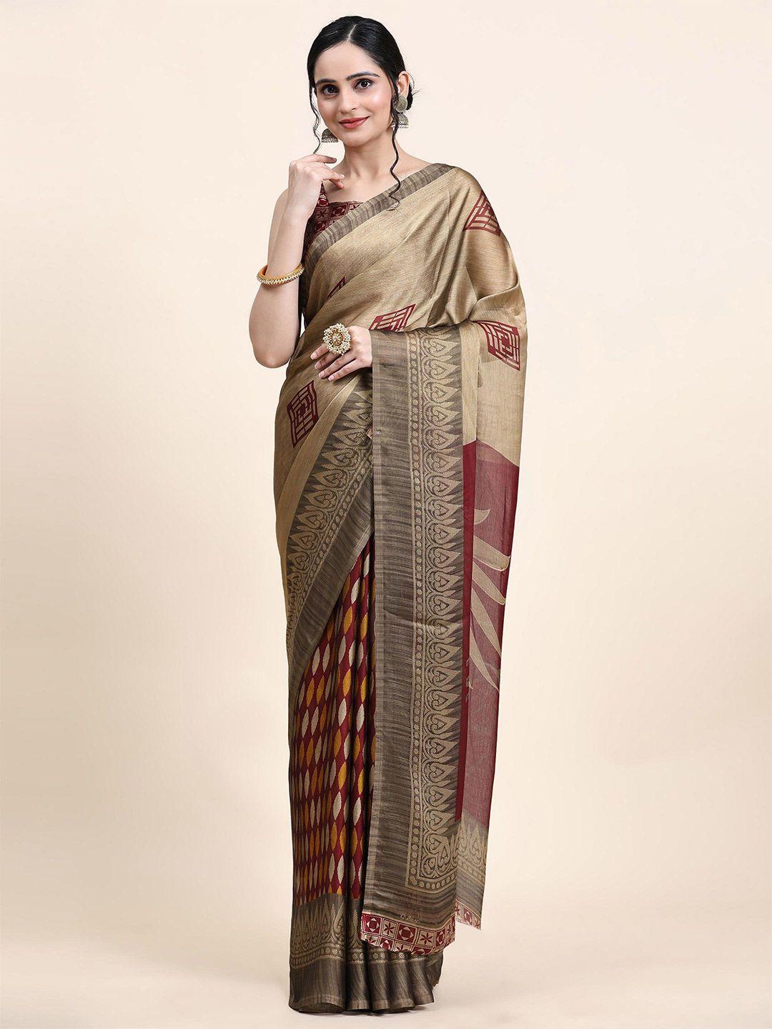 rujave floral printed saree