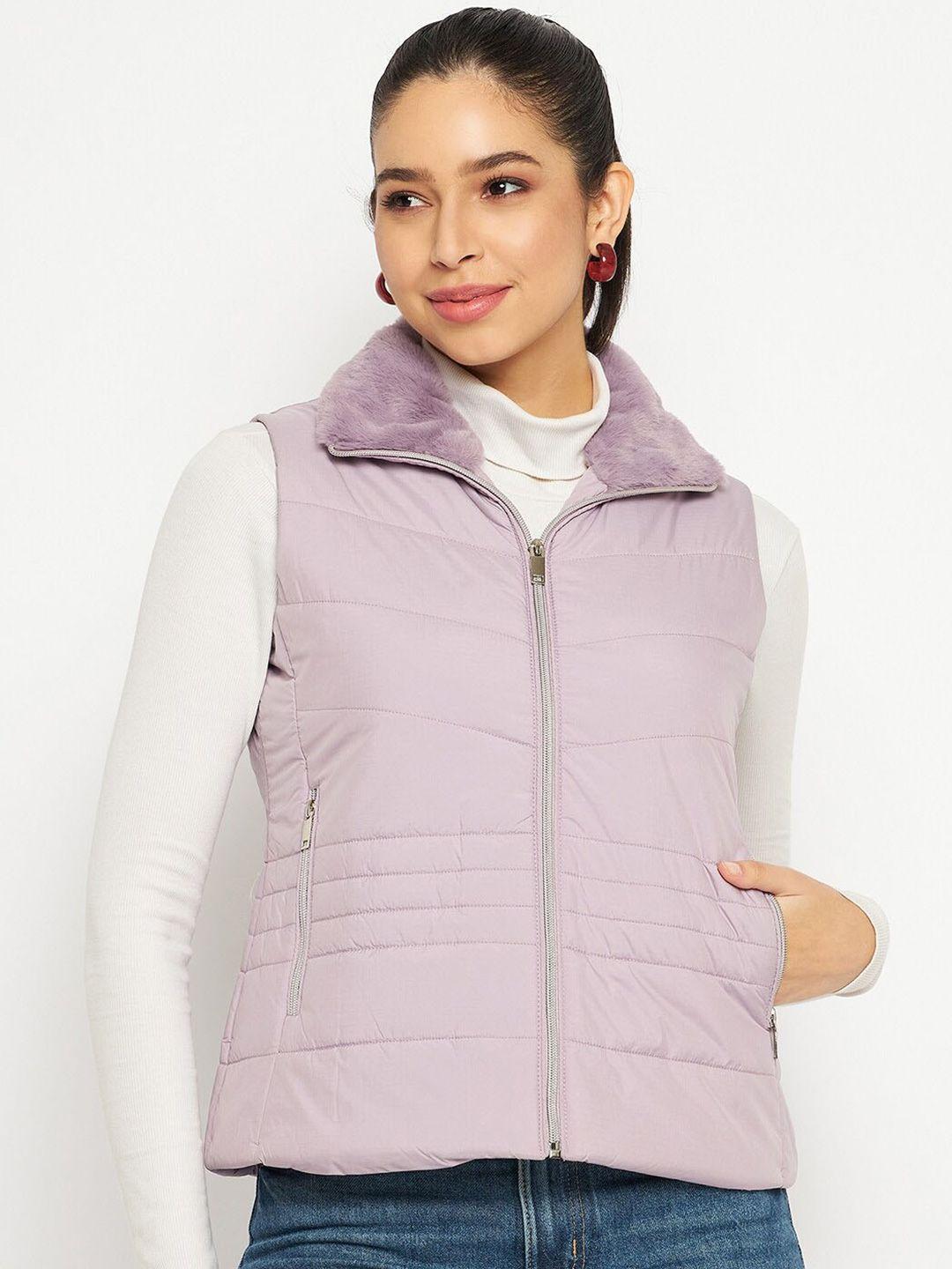 duke sleeveless padded jacket with faux fur trim