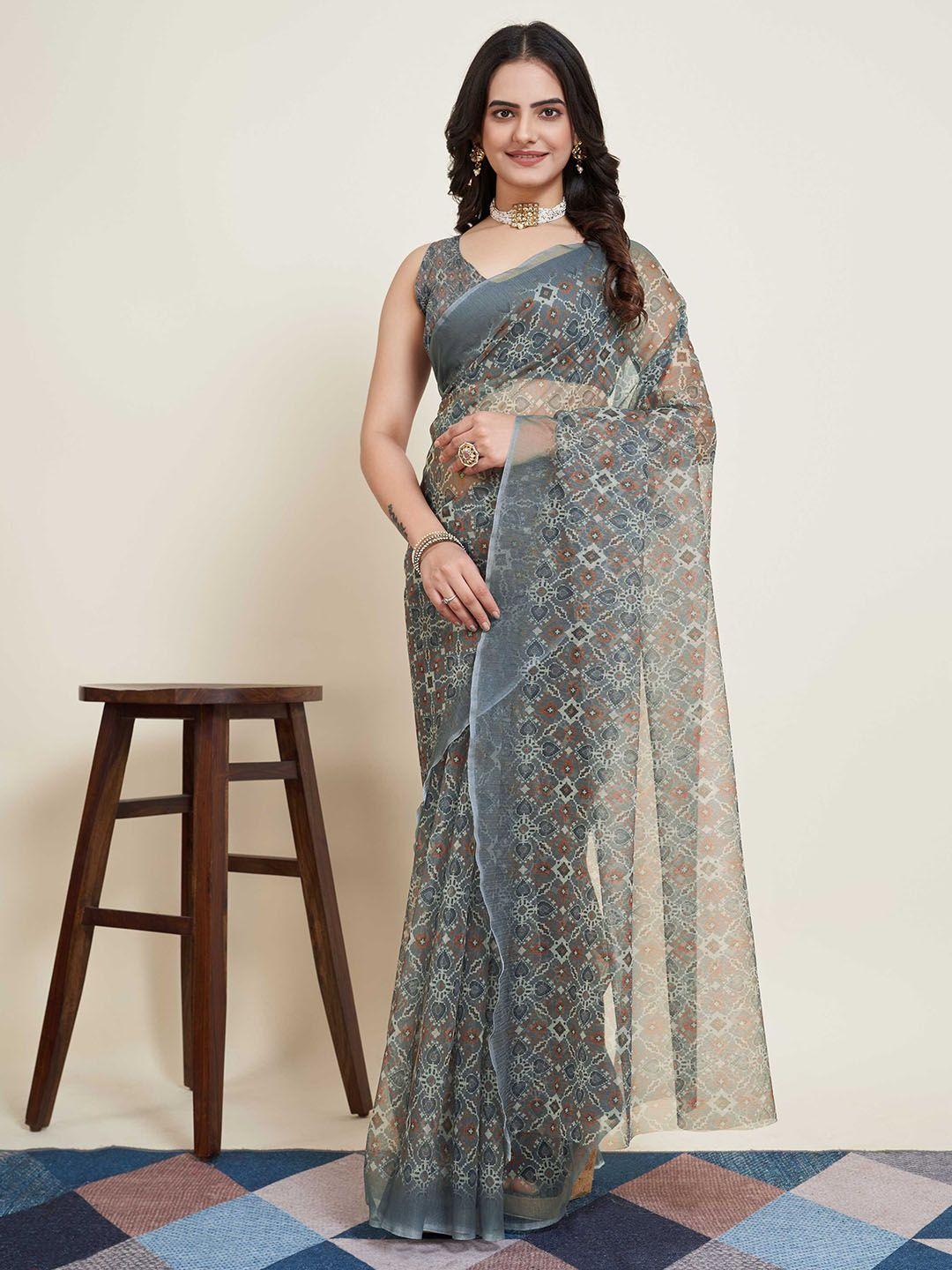 mitera ethnic motifs supernet saree