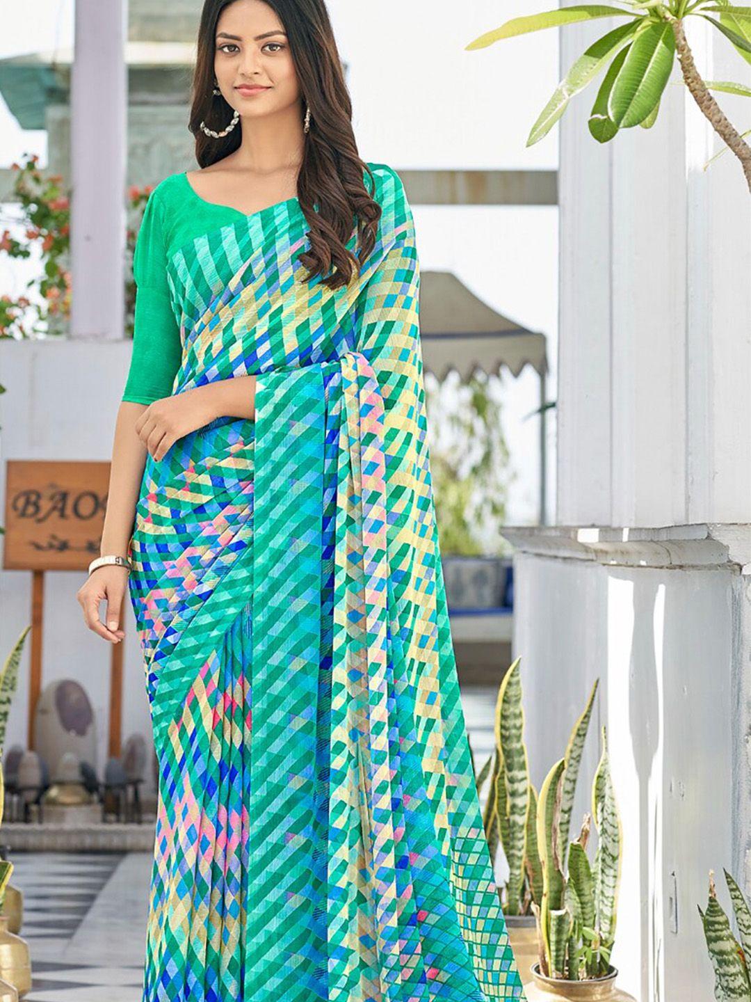 reboot fashions printed pure chiffon maheshwari saree