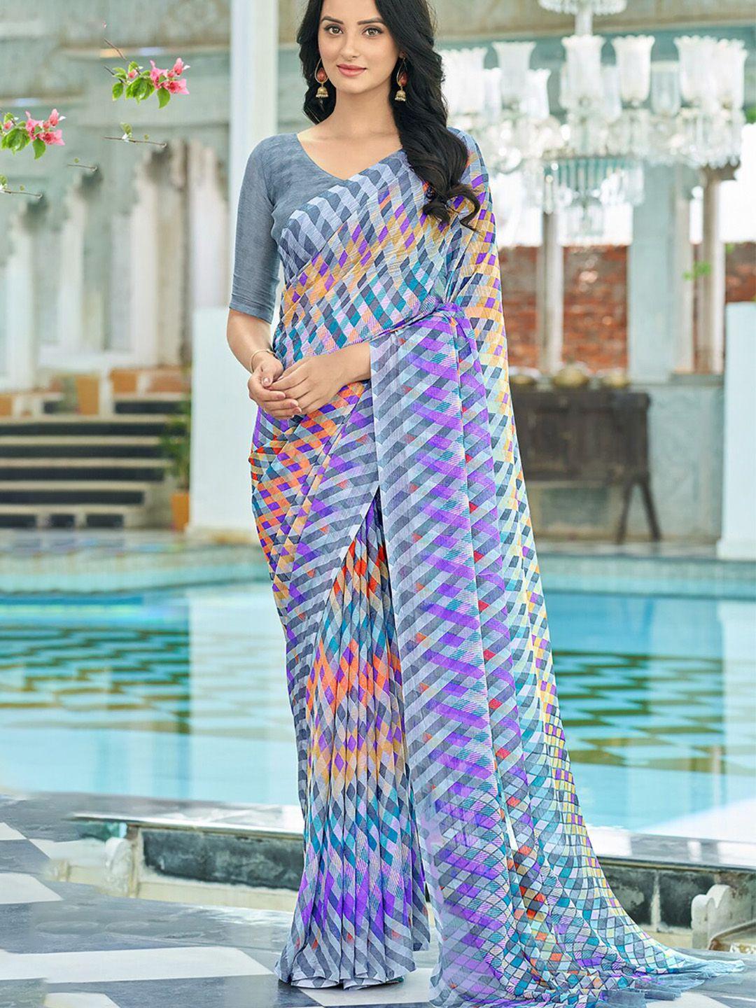 reboot fashions printed pure chiffon maheshwari saree