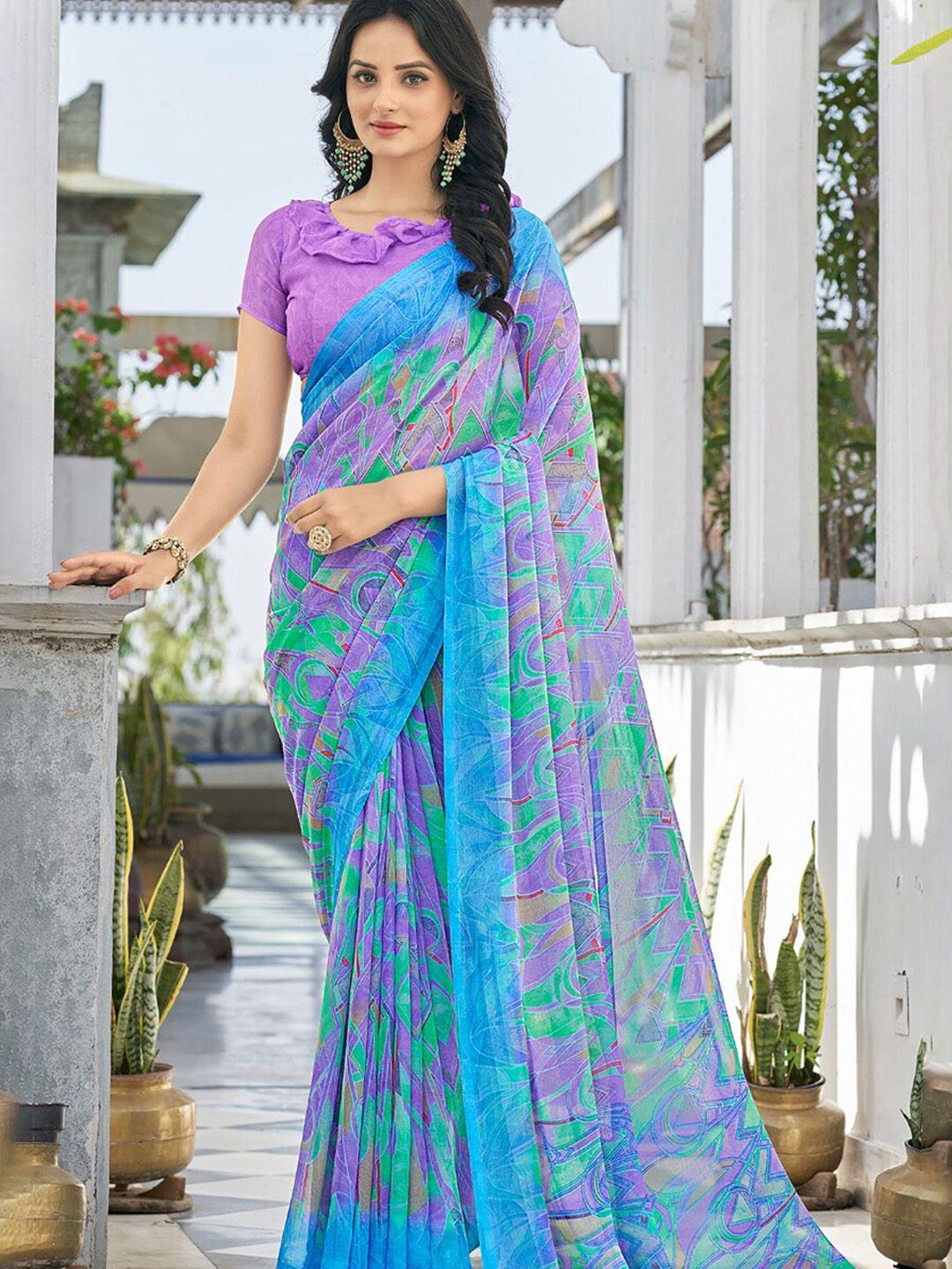 reboot fashions printed pure chiffon maheshwari saree