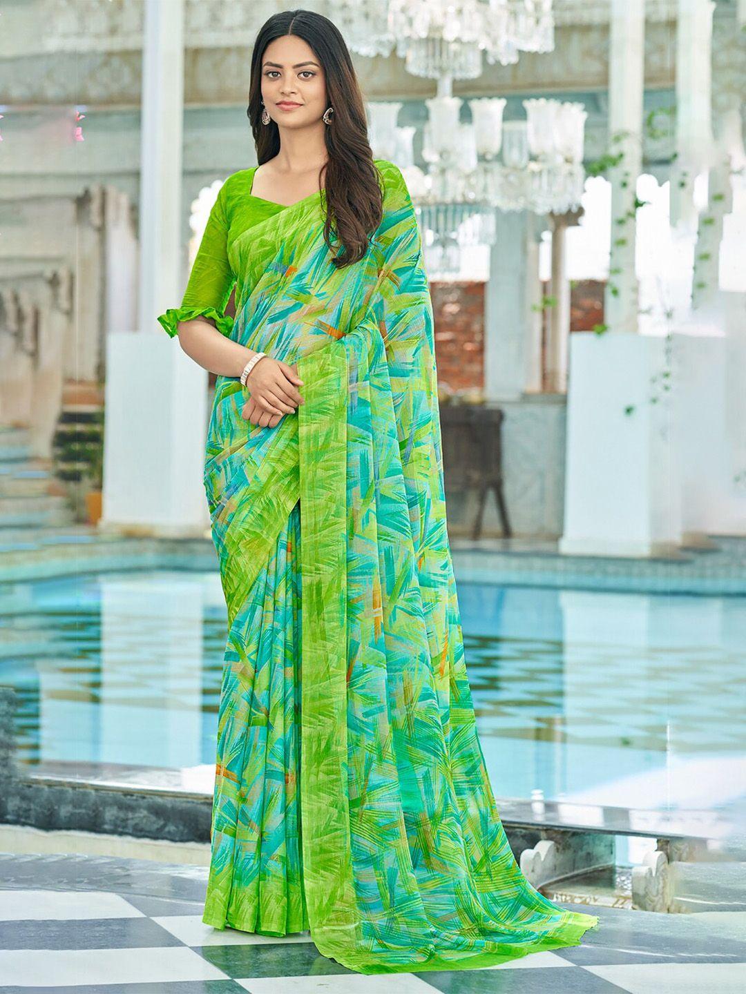 reboot fashions printed chiffon maheshwari saree