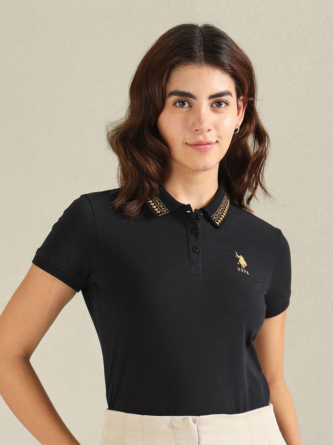 u.s. polo assn. women polo collar t-shirt