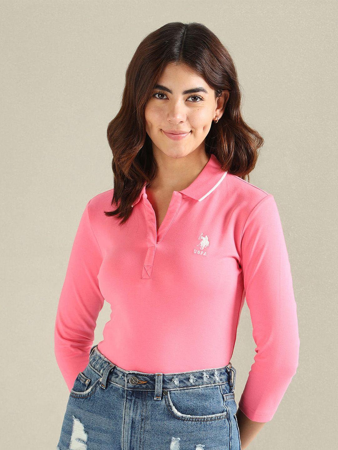 u.s. polo assn. women polo collar t-shirt