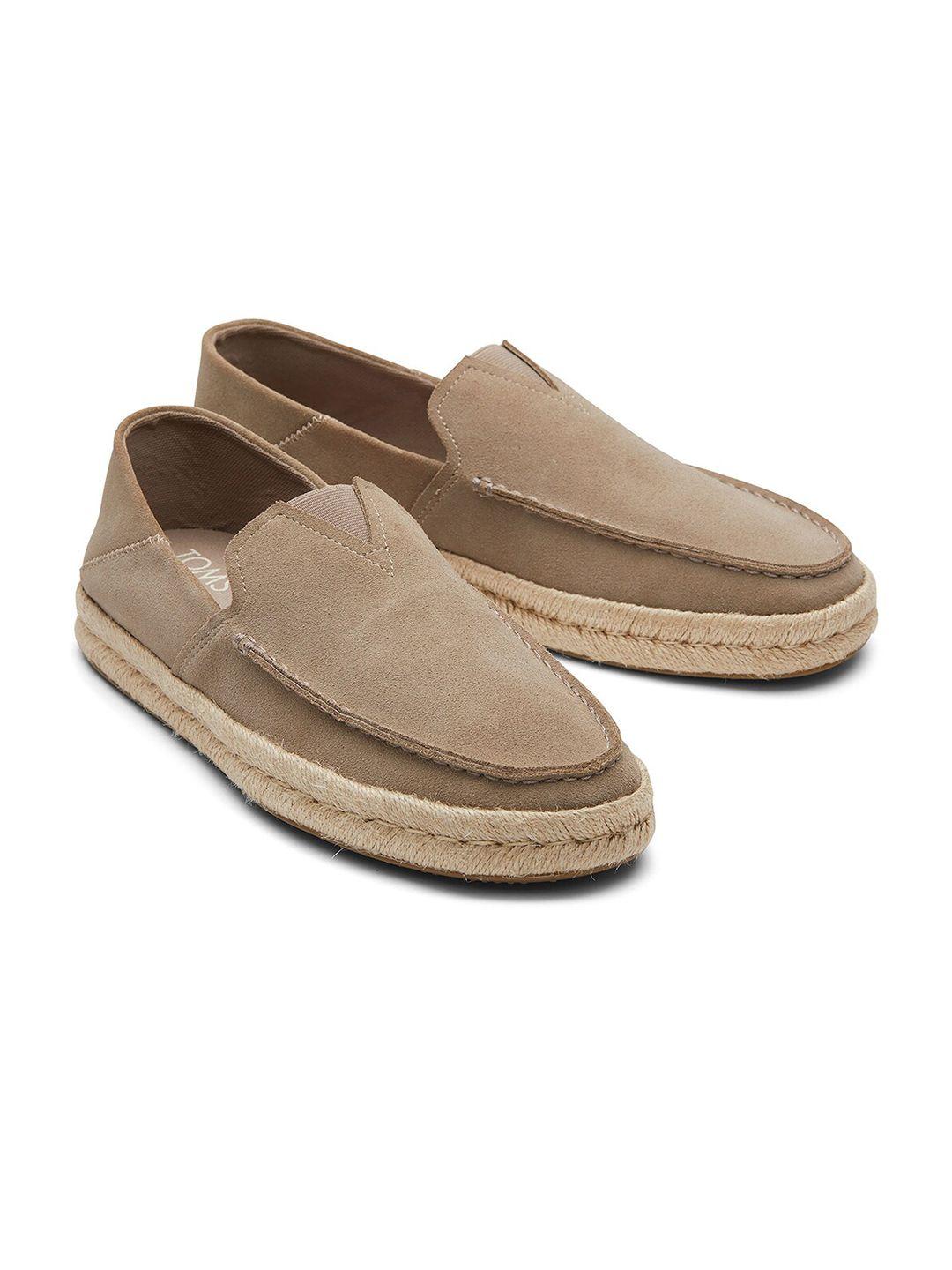 toms men comfort insole contrast sole suede slip-on espadrilles