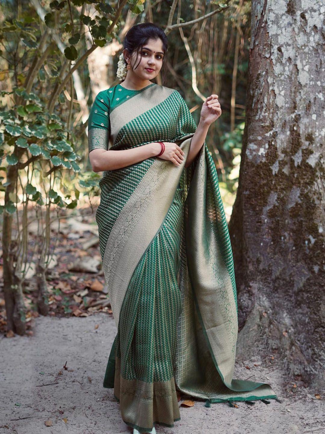 glorisa ethnic motifs woven design zari kanjeevaram saree