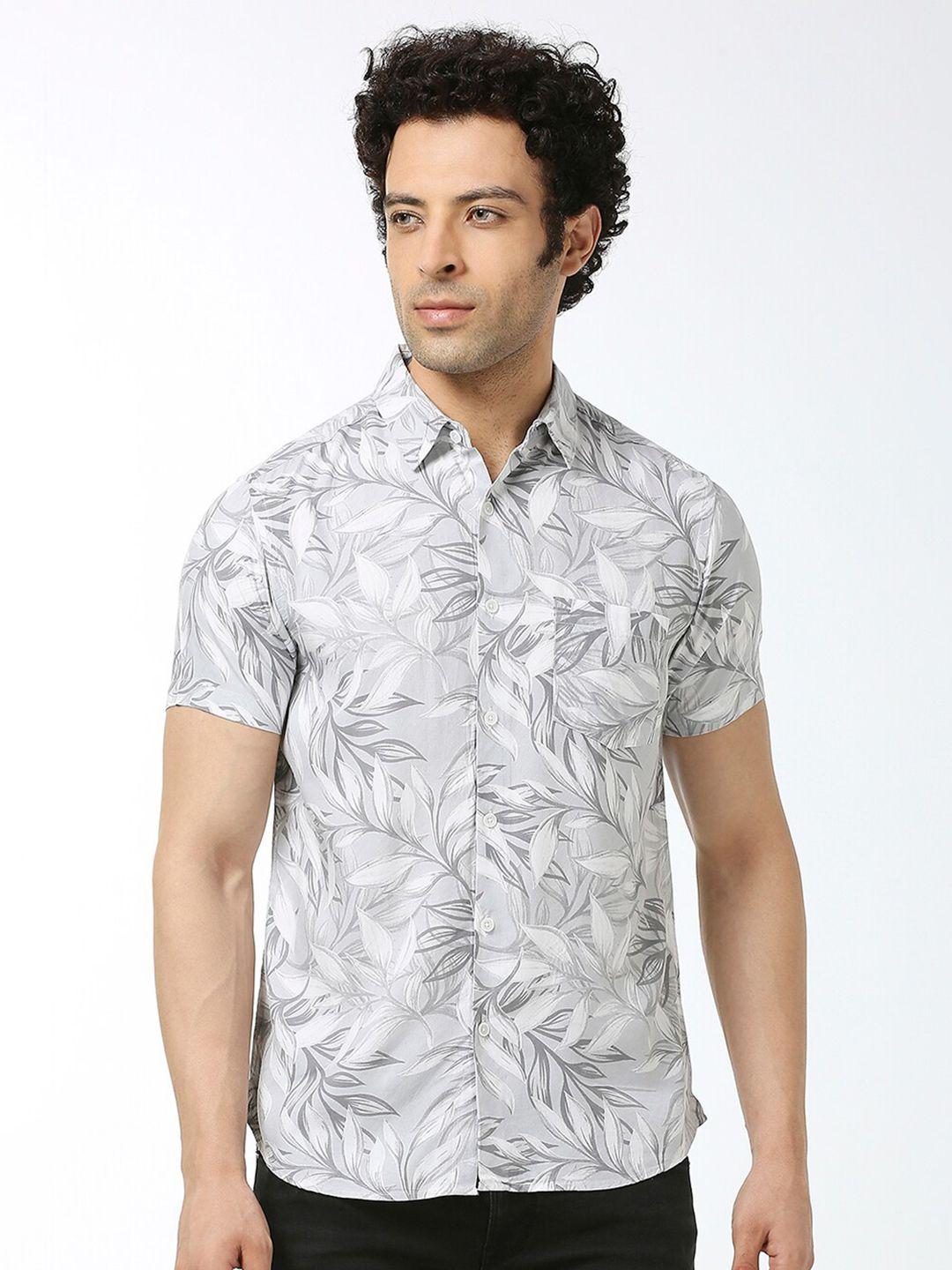 valen club india slim fit floral printed pure cotton casual shirt