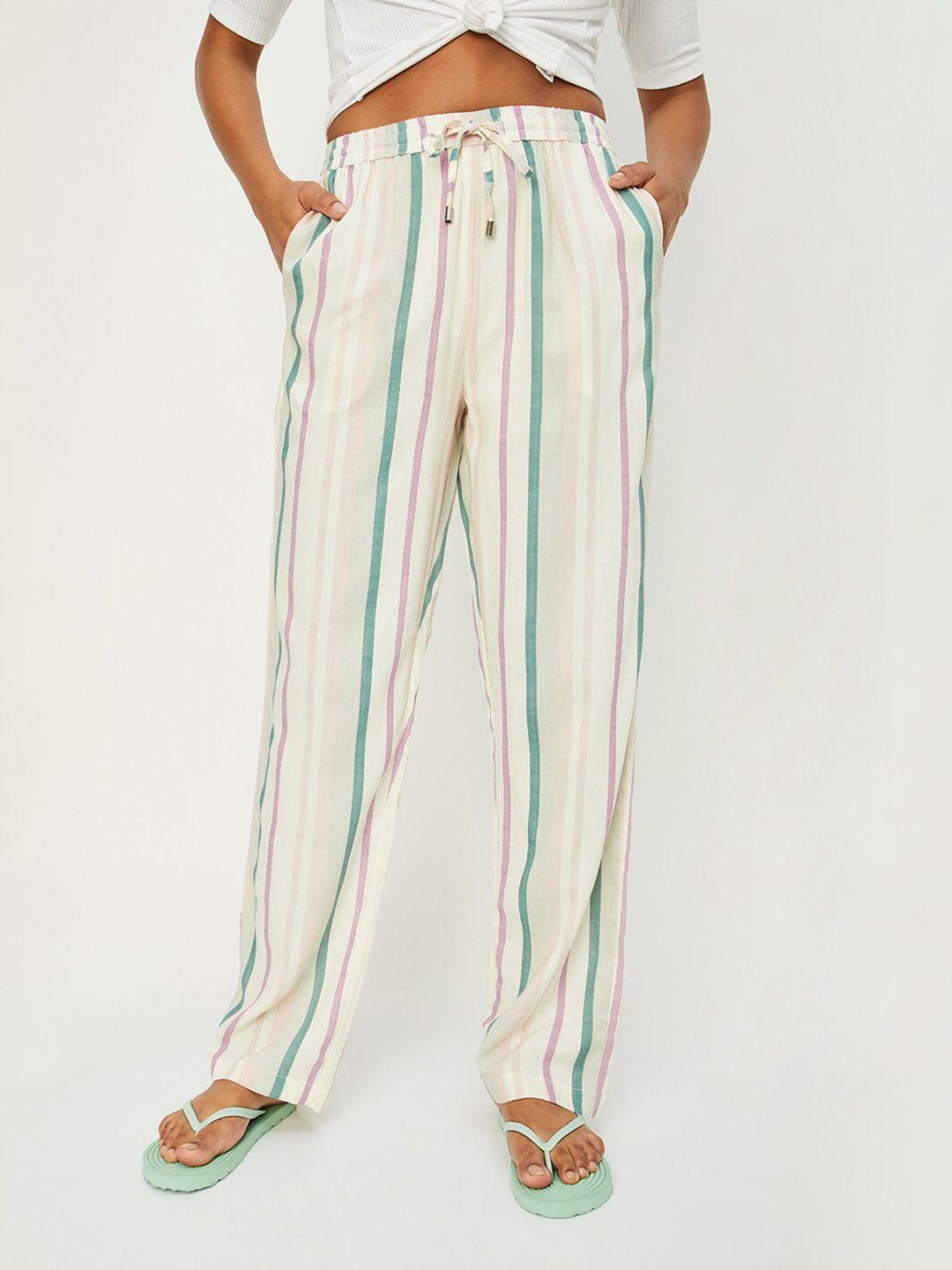 max women high-rise striped lounge pants