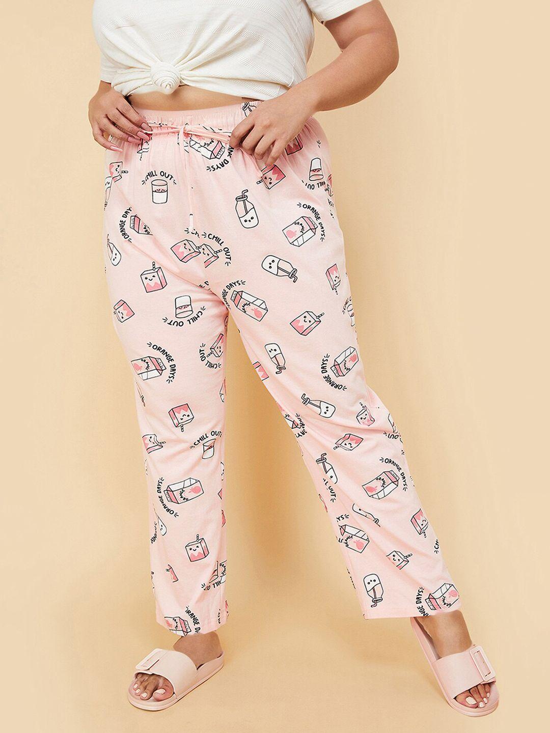 max women high-rise printed pure cotton lounge pants