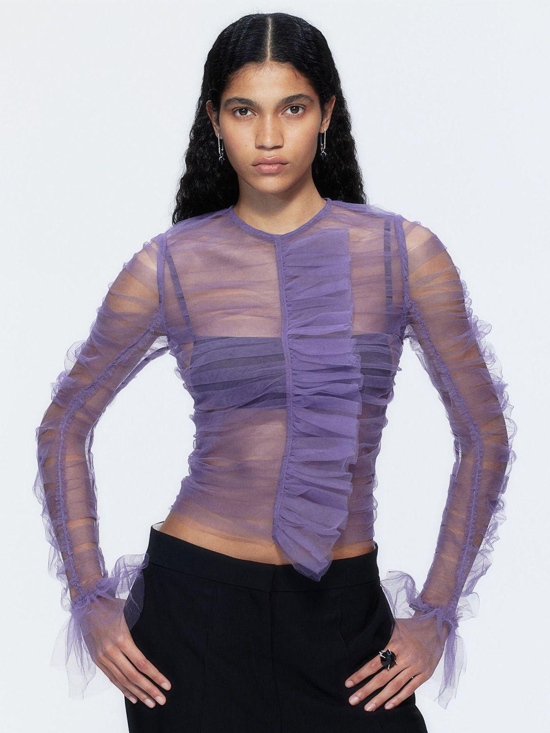 h&m frilled tulle top