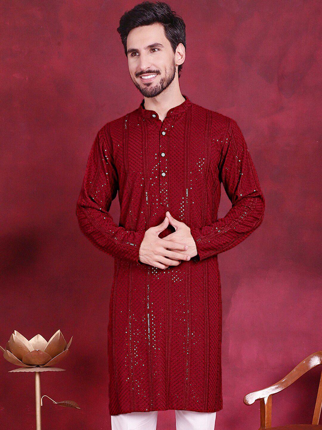 jompers ethnic motifs embroidered chikankari sequined kurta