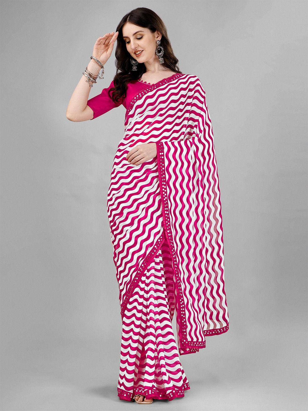 flip the style printed sequinned leheriya saree