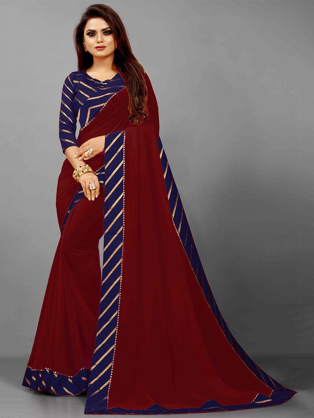 flip the style striped embellished gotta patti saree