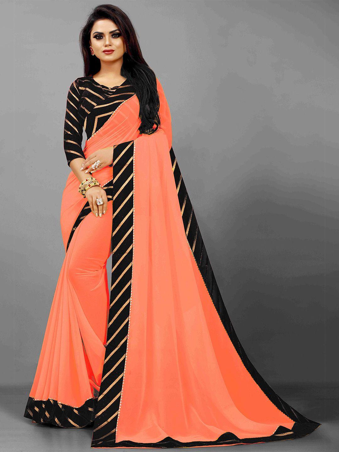 flip the style striped embellished gotta patti saree