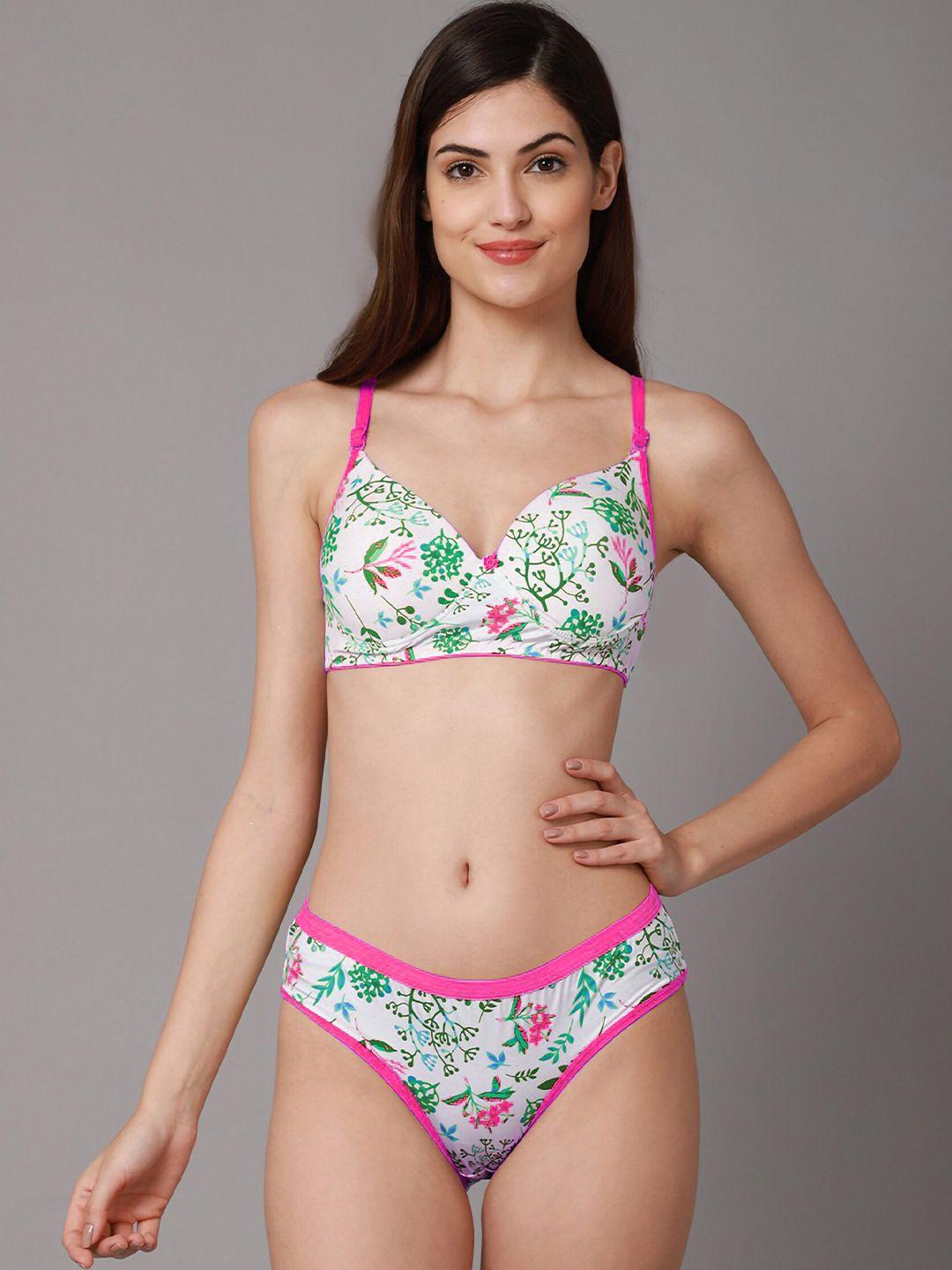 arousy printed cotton lingerie set riopd set1