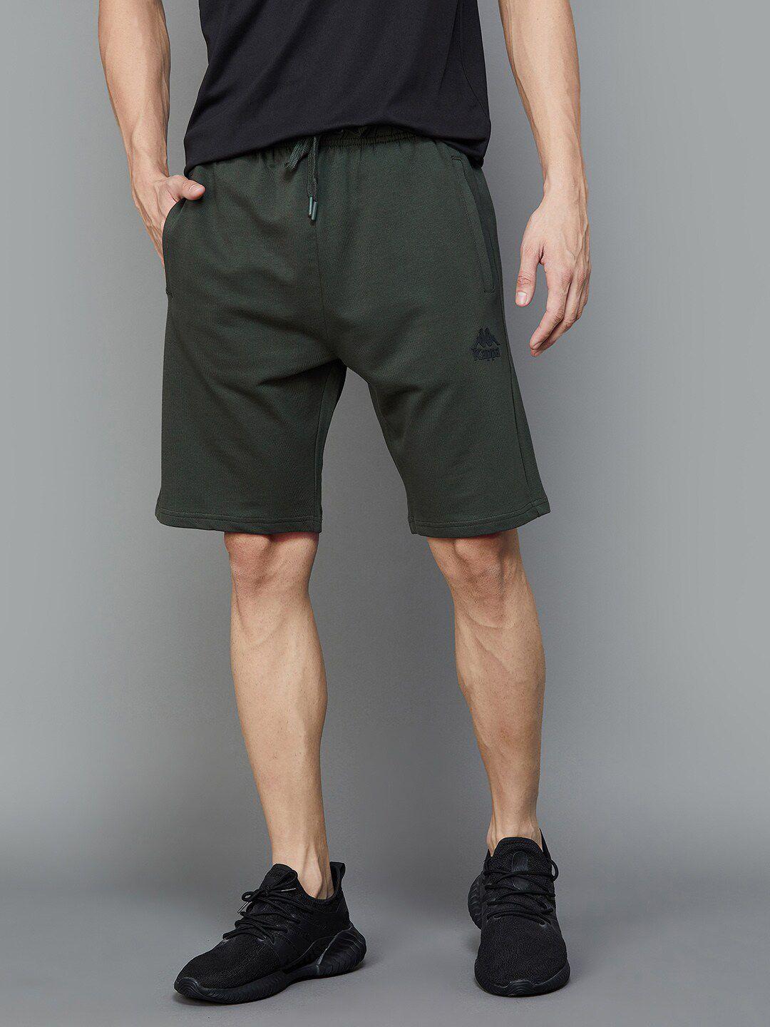 kappa men mid-rise cotton sports shorts